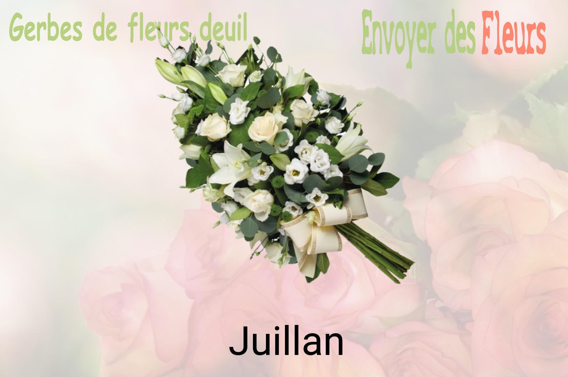 Gerbe de fleurs de deuil livrée à Juillan